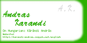 andras karandi business card