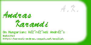 andras karandi business card